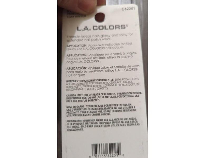 L.A. Colors Nail Treatment Top Coat, 0.44 fl oz/13 mL