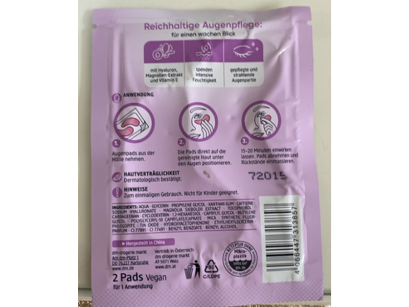 Balea Eye Pads, Hydrogel Glitter, 1 Pair