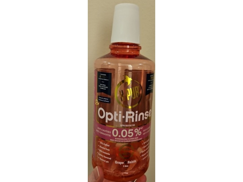 X-Pur Opti Rinse Remineralizing Flouride Rinse, Grape Raisin, 1 L