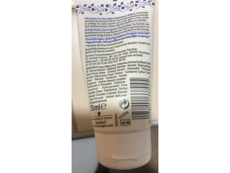 Barnangen Balans Caring Hand Cream, 75 mL