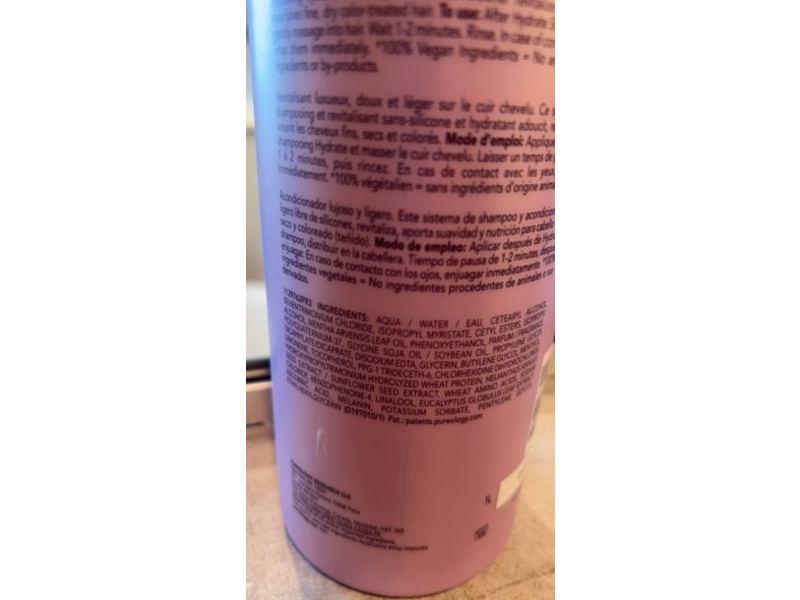 Pureology Hydrate Sheer Conditioner, Antifade Complex, 33.8 fl oz/1 L