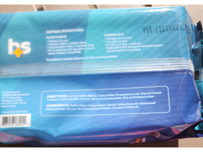 HealthSmart Flushable Wipes, 60 Count