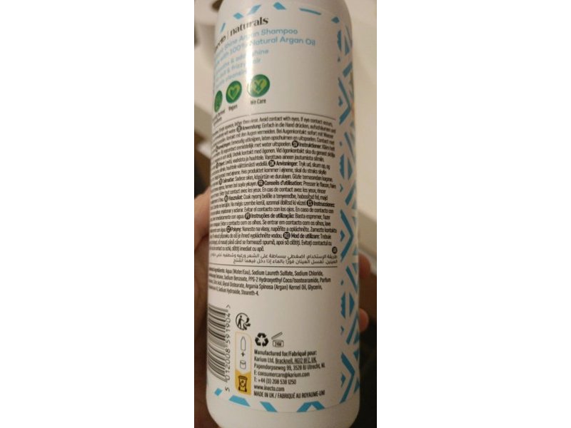 Inecto Naturals Argan Shampoo, Brilliant Shine, 16.9 fl oz/500 mL