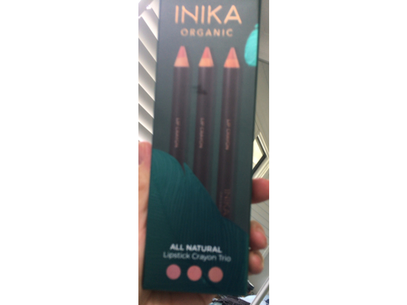 Inika Organic All Natural Lipstick Crayon Trio, Tan Nude + Pink Nude + Rose Nude