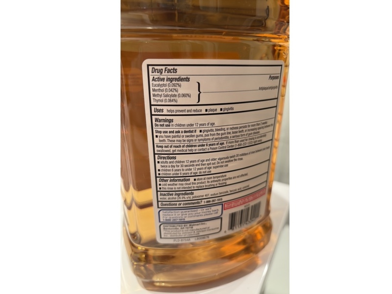 Equate Antiseptic Mouthwash, Original, 2.7 fl oz/1.5 L