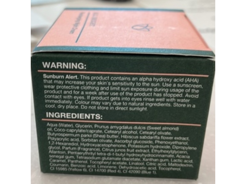 Botanics All Bright Recharging Night Cream, Vitamin C & Hibiscus AHA, 1.69 fl oz/50 mL