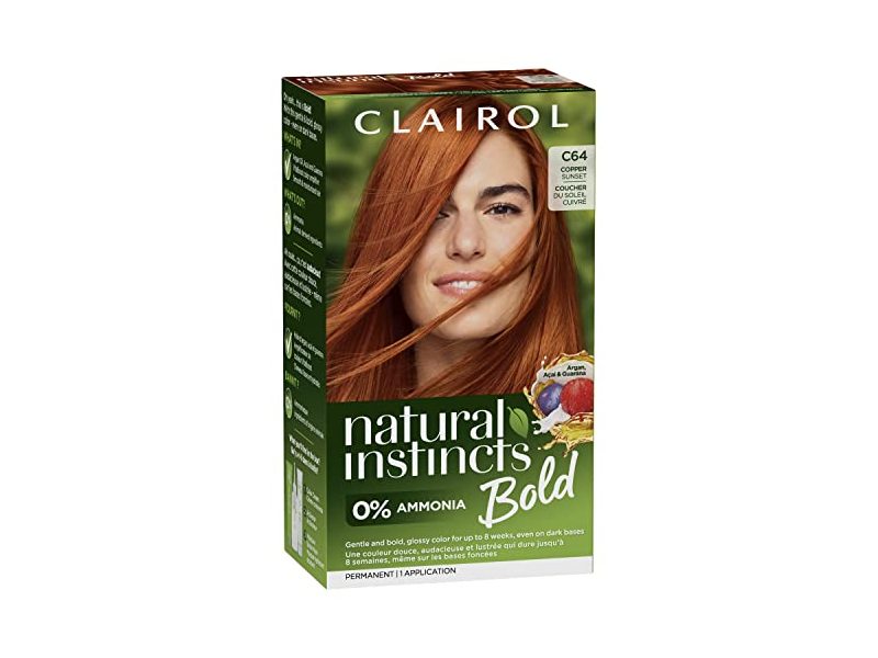 Clairol Natural Instincts Bold Permanent Hair Color Kit, C64 Copper Sunset