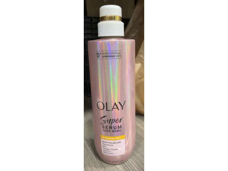 Olay Super Serum Body Wash, Extra Dry Skin, 18.5 fl oz/547 mL