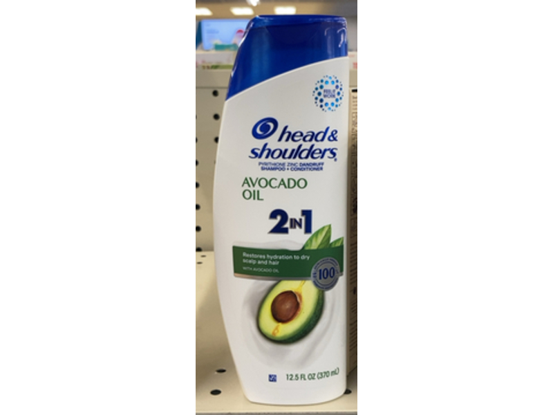 Head & Shoulders 2 In 1 Shampoo + Conditioner, Avocado Oil, 12.5 fl oz/370 mL