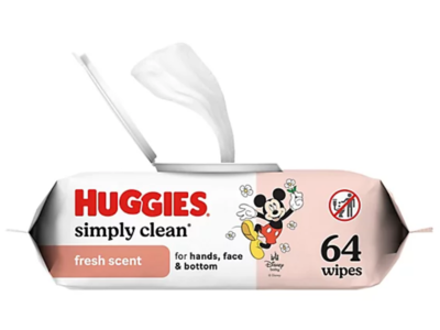 Huggies Simply Clean Wipes, Fresh Scent, 64 Count