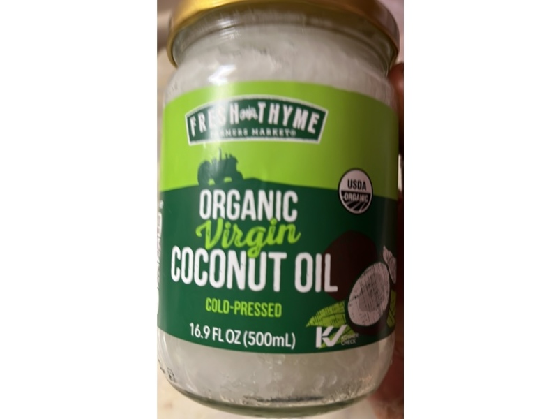 Fresh Thyme Organic Virgin Coconut Oil, 16.9 fl oz/500 mL