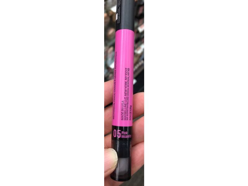 Maybelline Colorblur Cream Matte Pencil + Smudger, 05 Pink Insanity, 0.04 oz/1.25 g