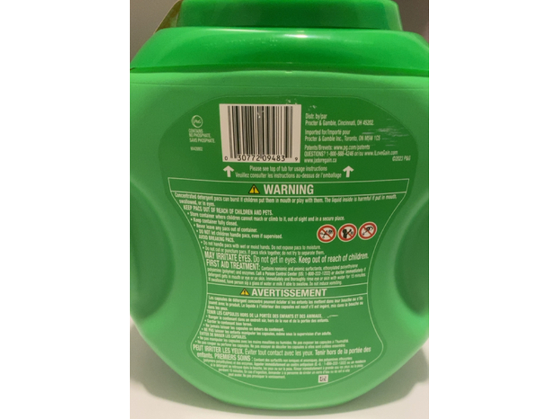 Gain + Ultra Oxi Boost 3 In 1 Laundry Detergent Pacs, Waterfall Delight, 56 oz/1.61 kg, 76 Coun
