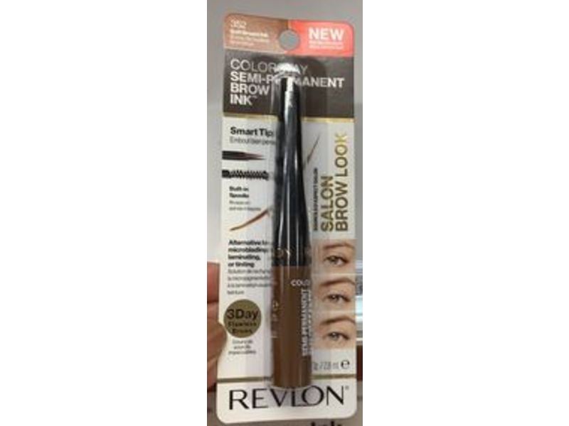 Revlon ColorStay Semi-Permanent Brow, 355 Dark Brown Ink, 0.09 fl oz/28 mL