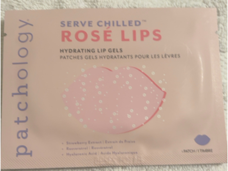 Patchology Serve Chilled Hydrating Lip Patch Gels, Rose, 1 Count