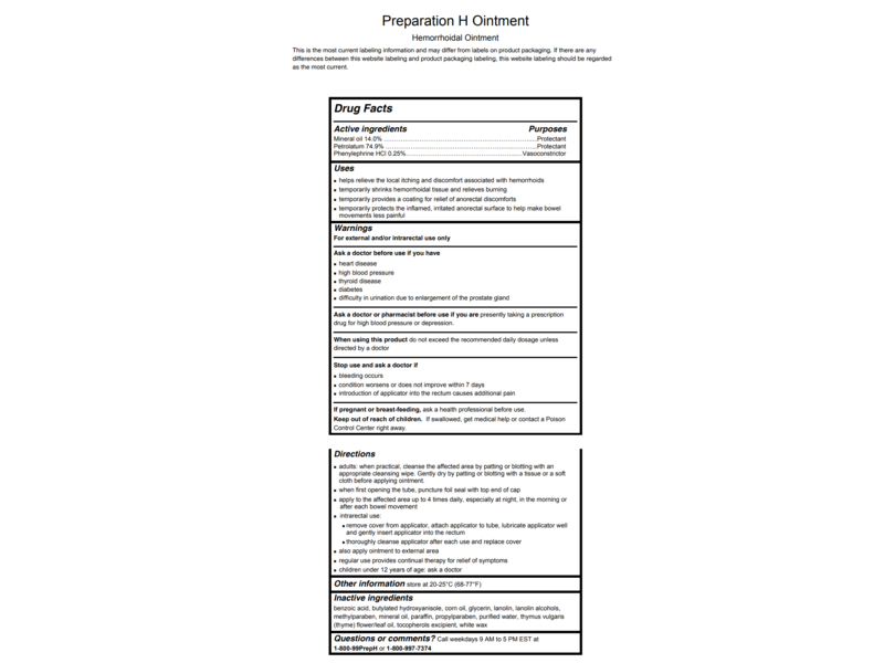 Preparation H Hemorrhoidal Ointment, 2.0 oz/57 g
