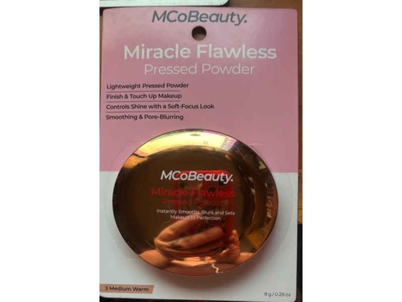 MCoBeauty Miracle Flawless Pressed Powder, 1 Medium Warm, 0.28 fl oz/8 g