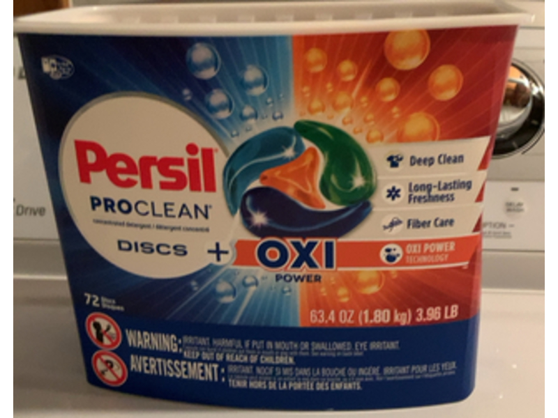 Persil Proclean Discs+Oxi Power Laundry Detergent, 63.4 oz/1.80 kg, 72 Counts