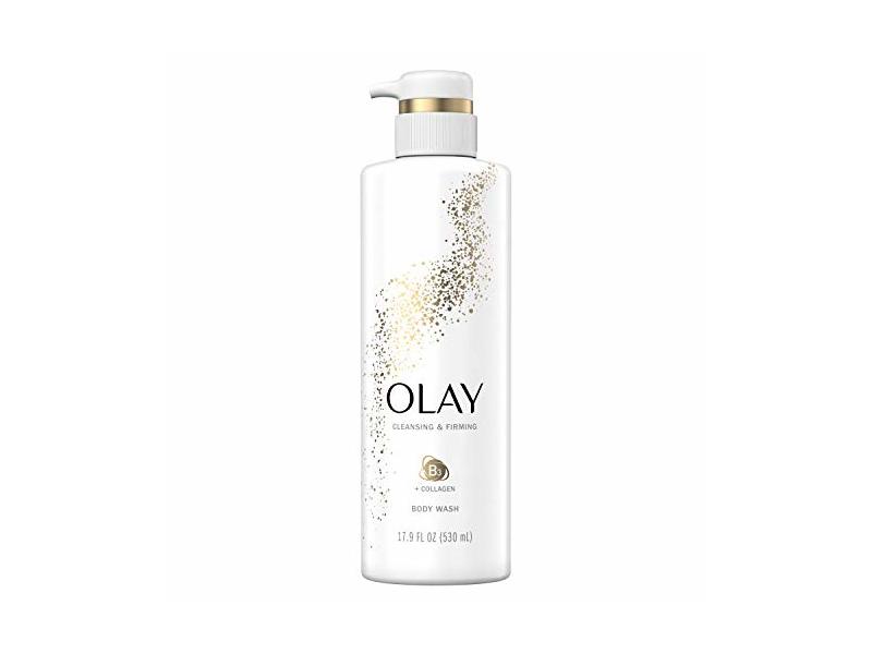 Olay Cleansing & Firming Body Wash, Vitamin B & Collagen, 17.9 fl oz / 530 ml.