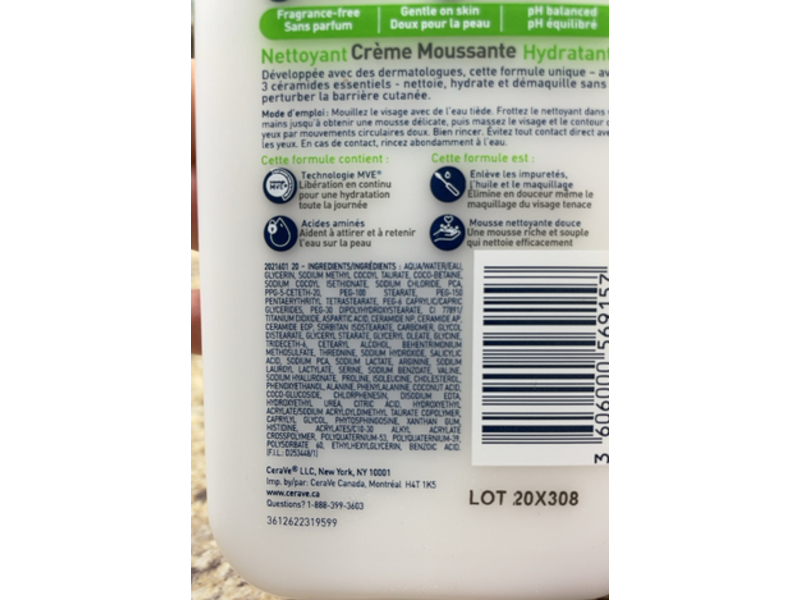 Cerave Hydrating Cream To Foam Cleanser, 237 mL