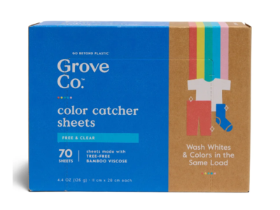 Grove Co Color Catcher Sheets, Free & Clear, 4.4 oz/126 g , 70 Count