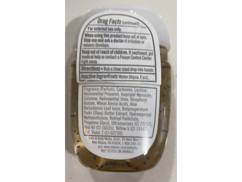 Bath & Body Works Anti Bacterial Hand Gel, Warm Vanilla Sugar, 1 fl oz/29 mL