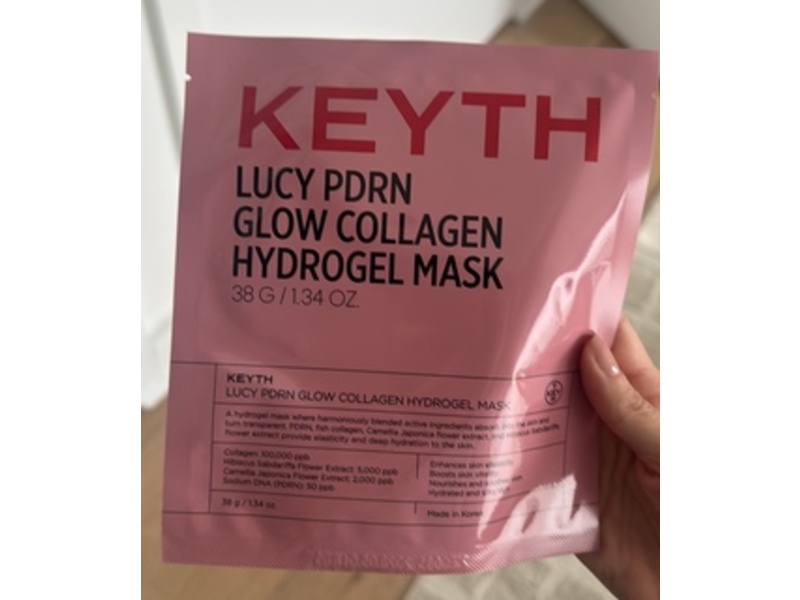 Keyth Lucy PDRN Glow Collagen Hydrogel Mask, 1.34 oz/38 g, 4 Count
