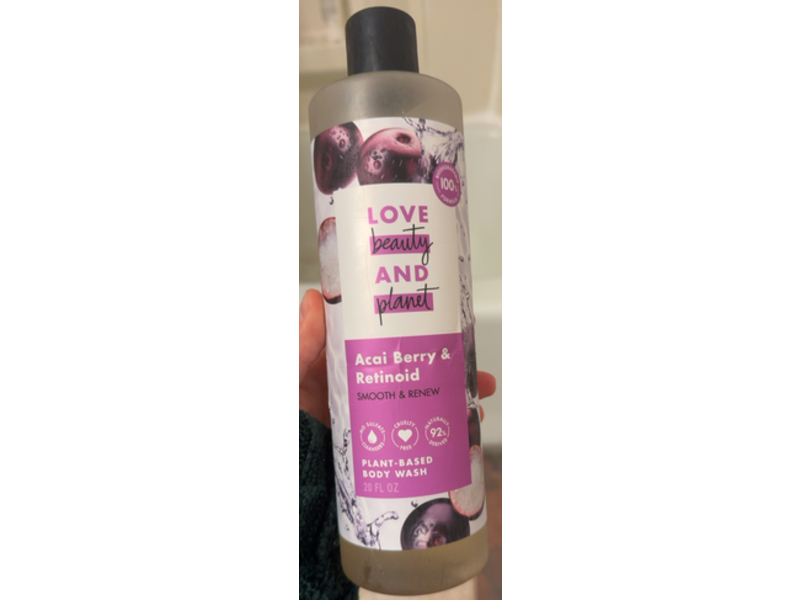 Love Beauty & Planet Smooth & Renew Body Wash, Acai Berry & Retinoid , 20 fl oz/591 mL