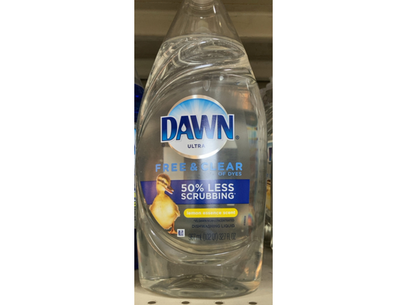 Dawn Ultra Free & Clear, Lemon Essence Scent, 32.7 fl oz/967 mL