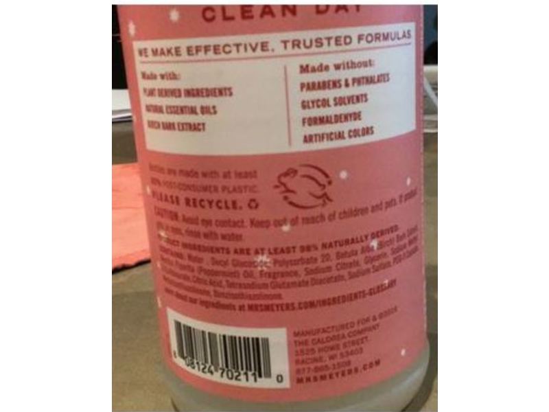 Mrs. Meyer's Clean Day Multi-Surface Everyday Cleaner, Peppermint, 16 oz/473 mL