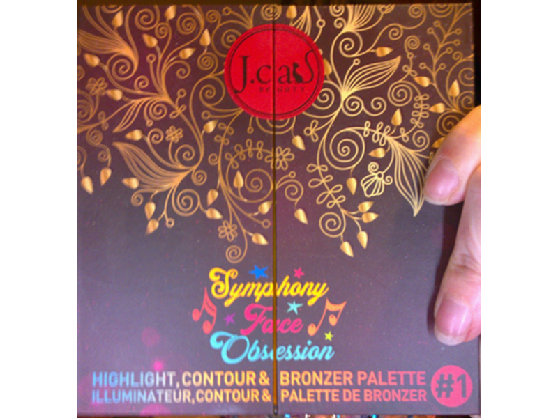 J.Cat Beauty, Symphony Face Obsession, Highlight, Contour & Bronzer Palette, SFO 101, Light/Medium, 0.97 oz/27.5 g