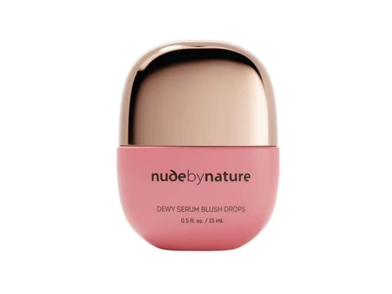 Nude By Nature Dewy Serum Blush Drops, 01 Pink Petal, 0.5 fl oz/15 mL