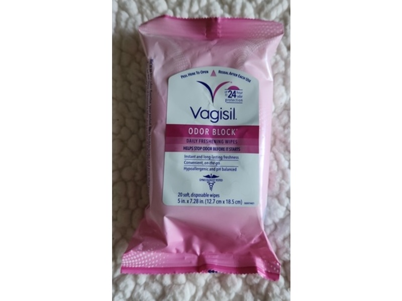 Vagisil Odor Block Daily Freshening Wipes, Odor Block, 20 Count