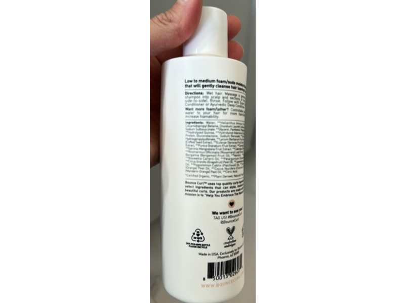 Bounce Curl Pure Silk Moisturizing Shampoo, Sunflower Oil & Biotin, 8 fl oz/237 mL