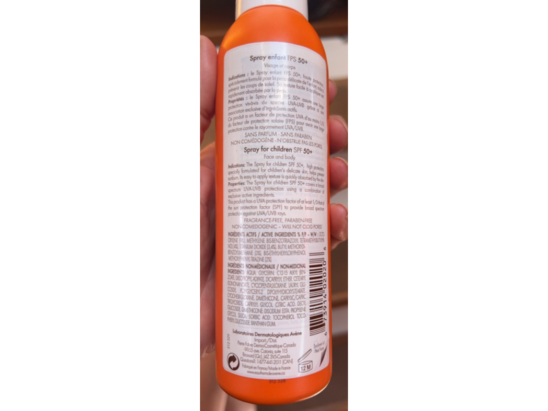 Avene High Protection Children Sunscreen Spray, SPF 50+, 6.7 fl oz/200 mL