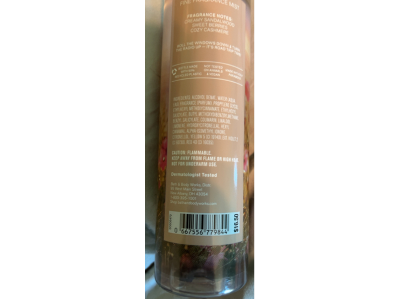 Bath & Body Works Fine Fragrance Mist, Sun Rise Woods, 8 fl oz/236 mL