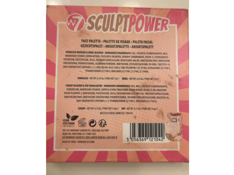 W7 Sculpt Power The Cheek Face Palette, 0.15 oz/4.5 g