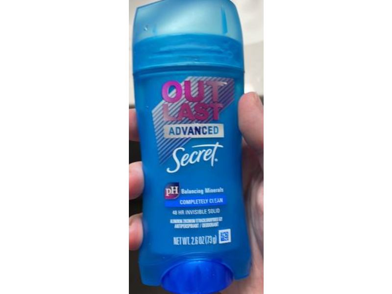 Secret Out Last Antiperspirants & Deodorants, Completely Clean, 2.6 oz/73 g