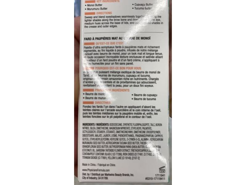 Physicians Formula Matte Monoi Butter Eyeshadow, Blushed Nudes, 0.12 oz/3.4 g