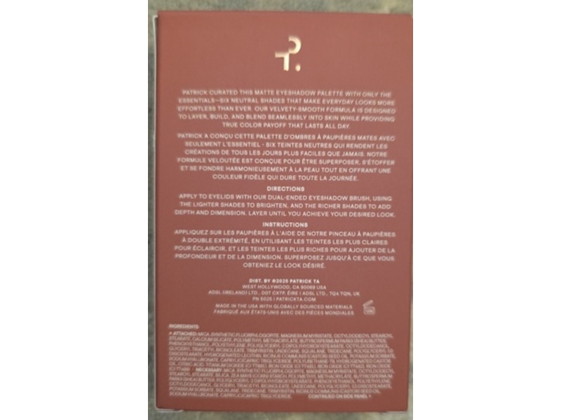 Patrick Ta Major Dimension Essential Artistry Edit Eyeshadow Palette, 0.06 oz/1.8 g