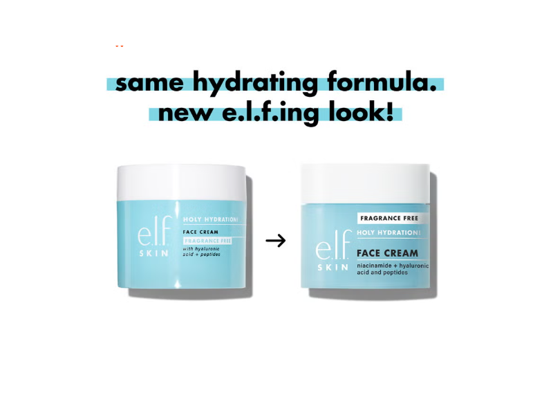 e.l.f. Holy Hydration! Face Cream, Fragrance Free, 1.8 oz/50 g