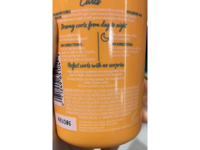 L'Oreal Paris Elvive Dreamy Curls Leave-In Cream, 10.2 fl oz/300 mL