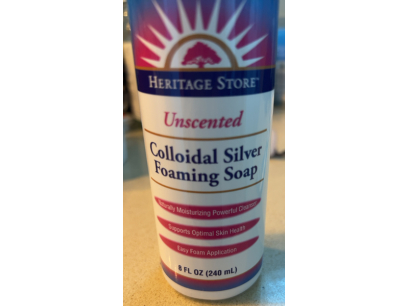 Heritage Store Colloidal Silver Foaming Soap, 8 fl oz/240 mL