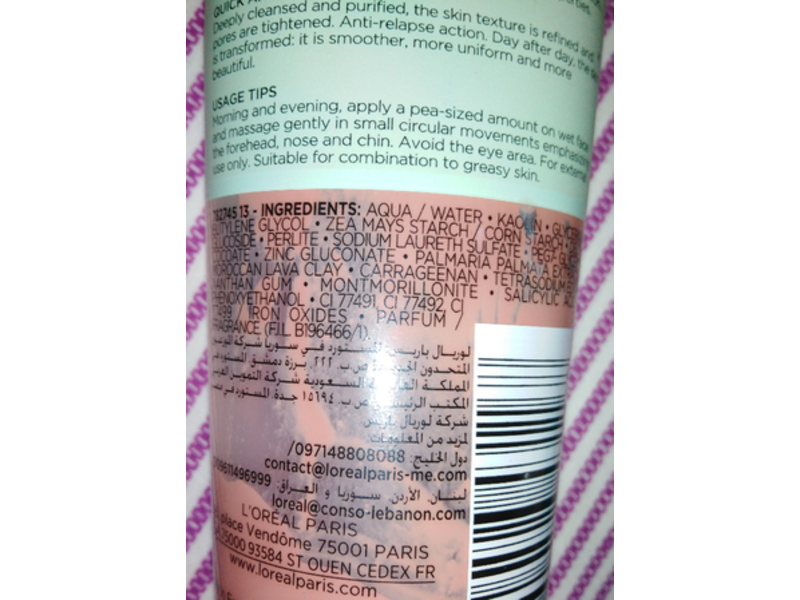 L'Oreal Paris Pure Clay Exfoliating Gel Wash, 3 Pure Clay + Red Algae, 150mL