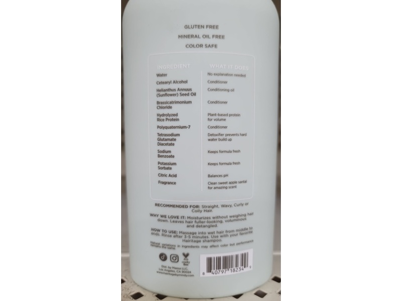 Hairitage Volumizing Conditioner, Sweet Apple Santal, 15 fl oz/443 mL
