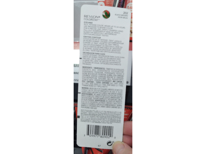 Revlon ColorStay Eyeliner Pencil, 202 Black Brown, 0.02 oz/0.28 g