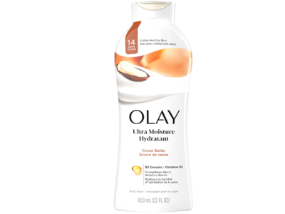 Olay Ultra Moisture Body Wash, Cocoa Butter, B3 Complex, 22 fl oz/650 mL