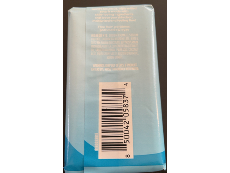 Lume Triple Milled Soap, Unscented, 5 oz/142 g