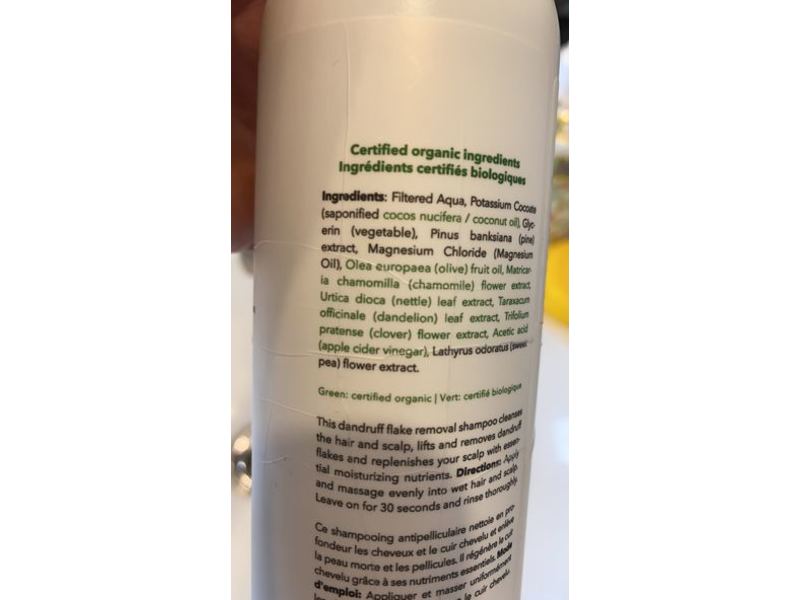 Carina Organics Dandruff Flake Removal Shampoo, Sweet Pea, 12.2 fl oz/360 mL