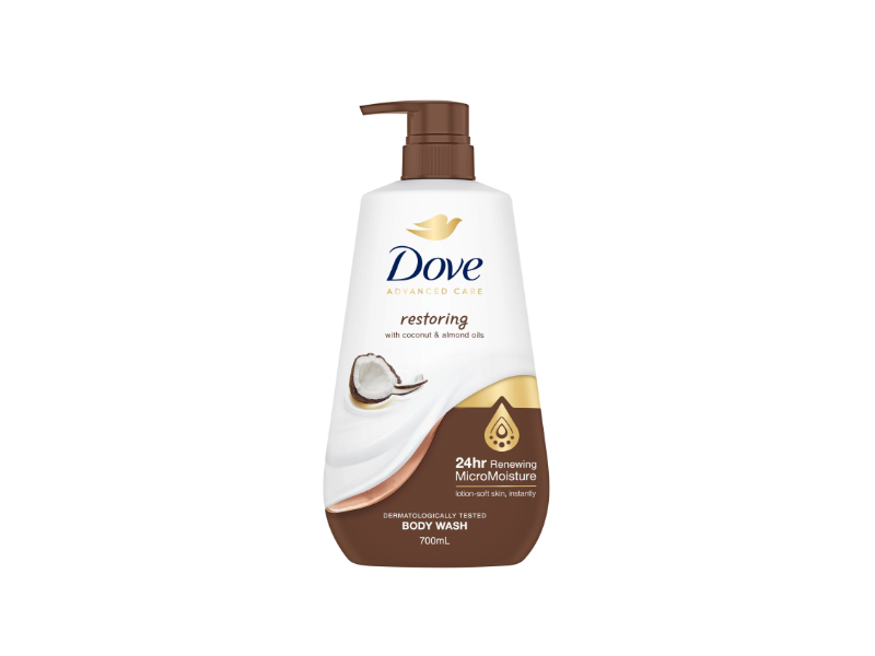 Dove Advanced Care Restoring Body Wash, Coconut & Almond Oils, 700 mL